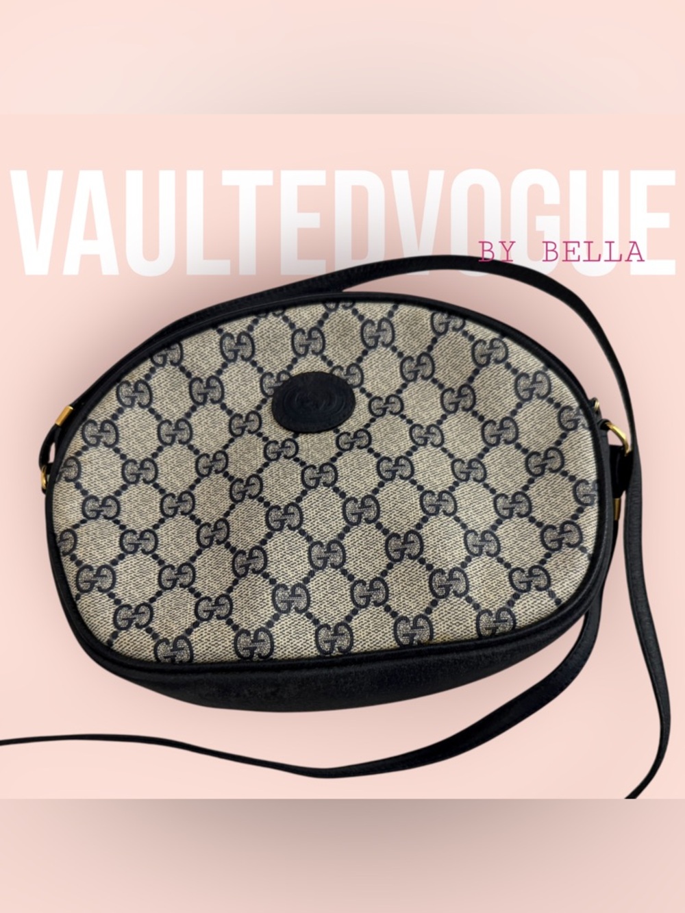 💙 Vintage Gucci GG Supreme Oval Crossbody Bag | Navy Monogram | Authentic 💙